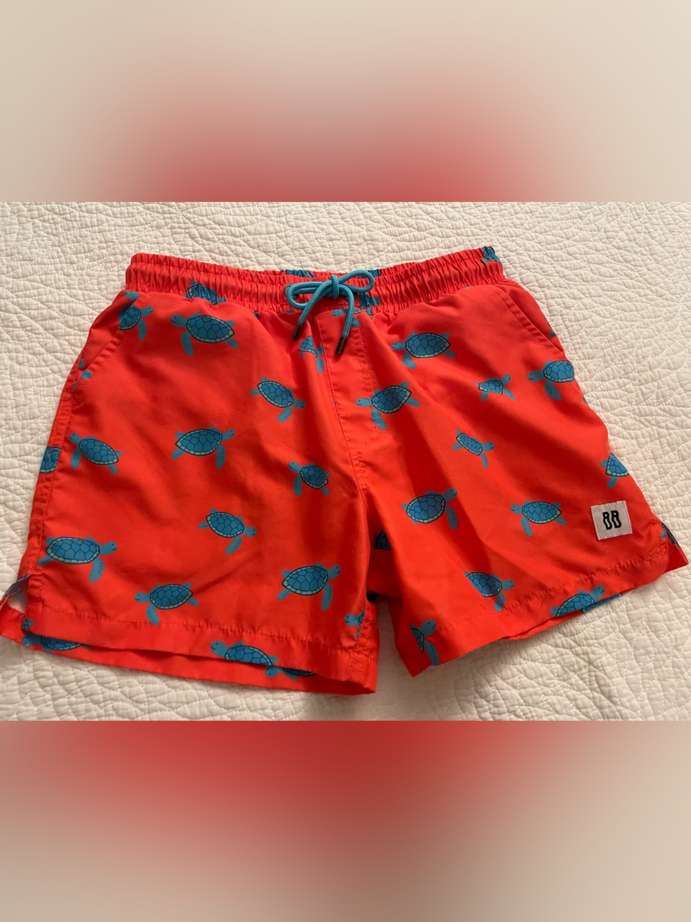 KIds Boys Bondi Beamers Turtle Time Bright Swim Trunks Size Medium
